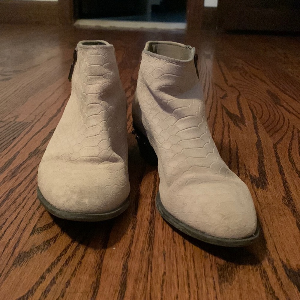 Grey suede ankle boots